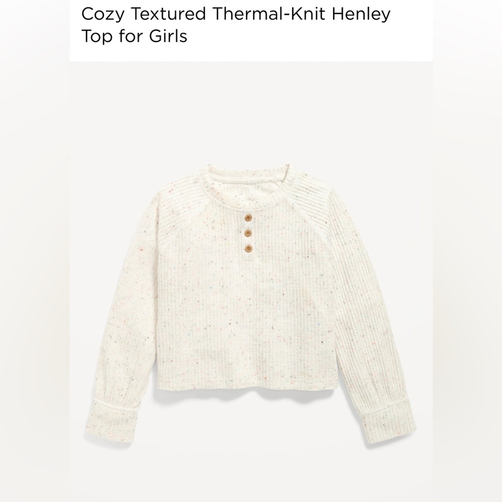 Old Navy girls cream Henley shirt
